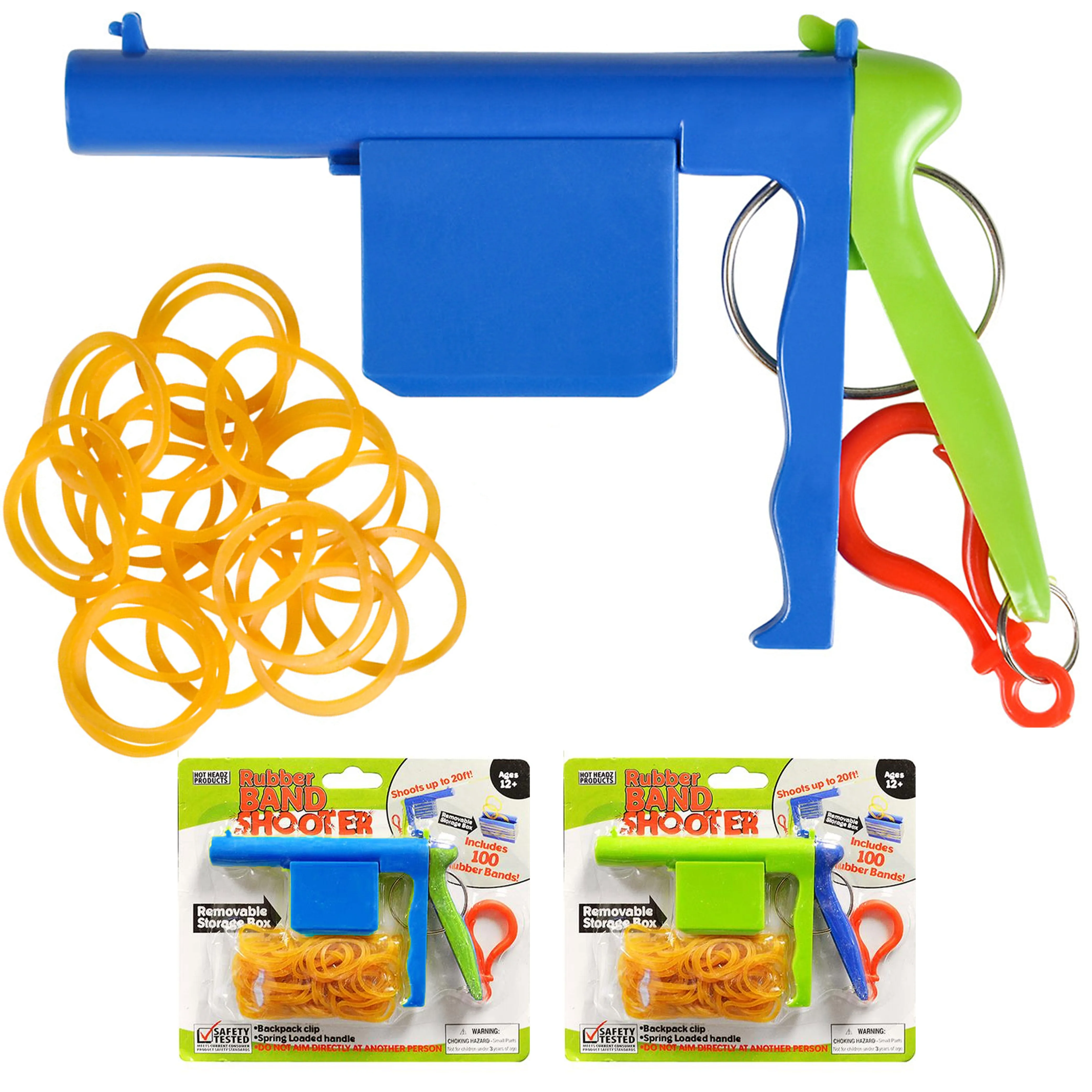 1 Rubber Band Gun Mini Plastic Keychain Rubberband 50 Shot Play Kids Party Favor
