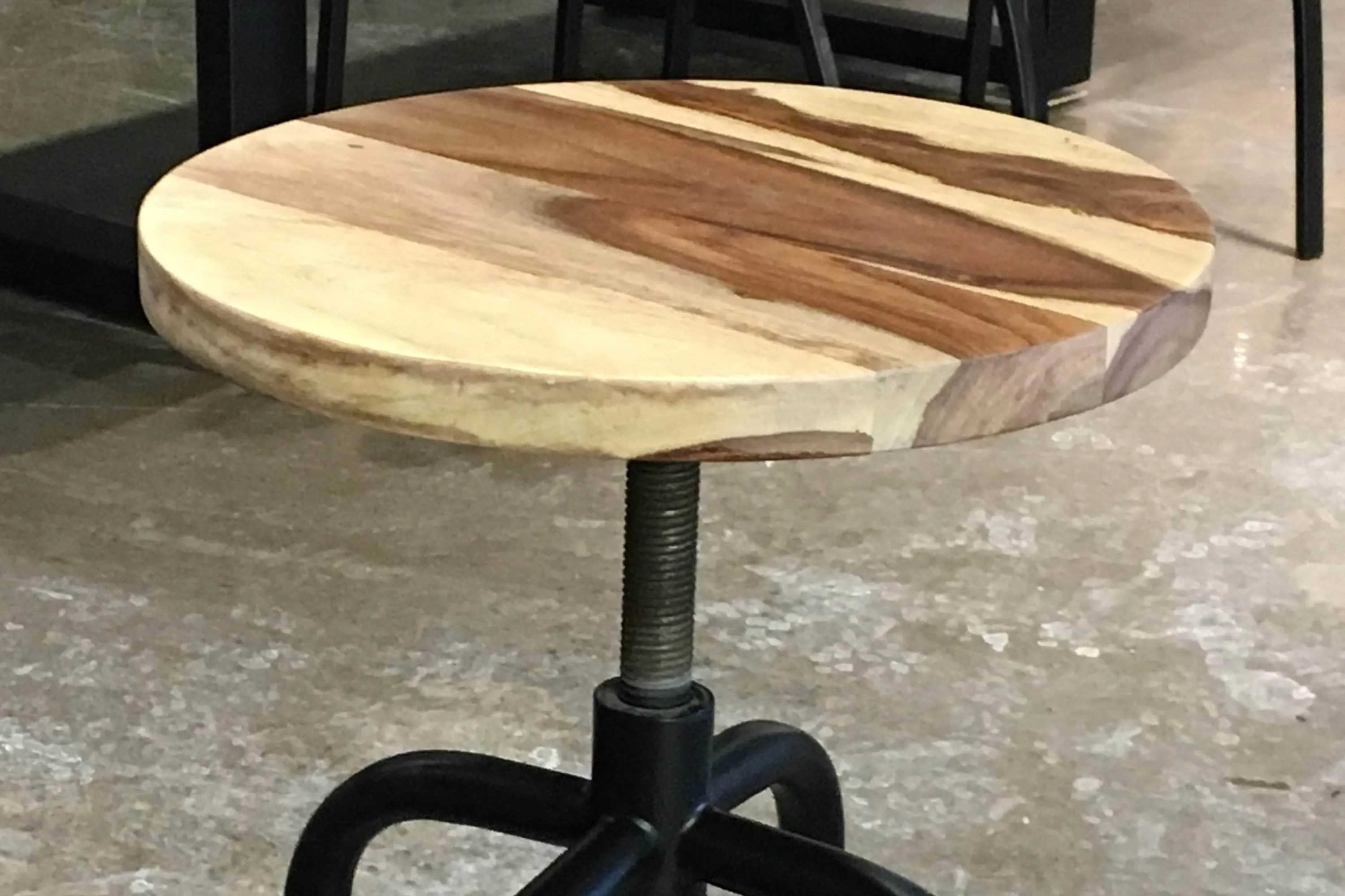 Adjustable Height Round Wood Dining Stool - Available in 2 Wood Types
