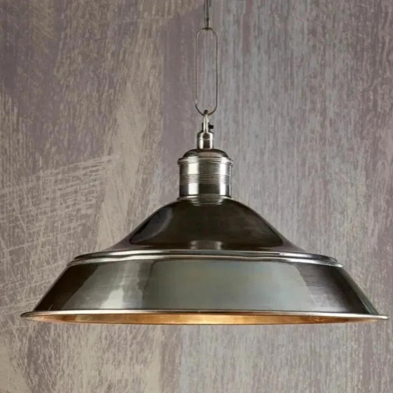 Antique Brass Industrial Dome Pendant
