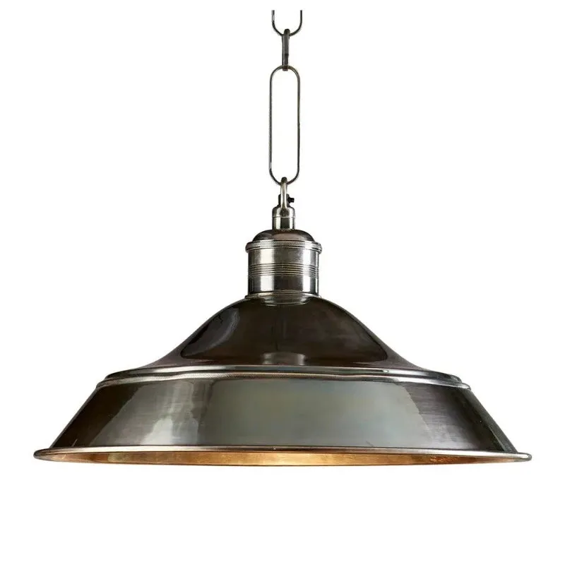 Antique Brass Industrial Dome Pendant