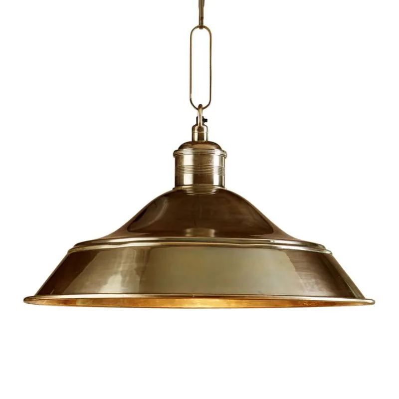 Antique Brass Industrial Dome Pendant