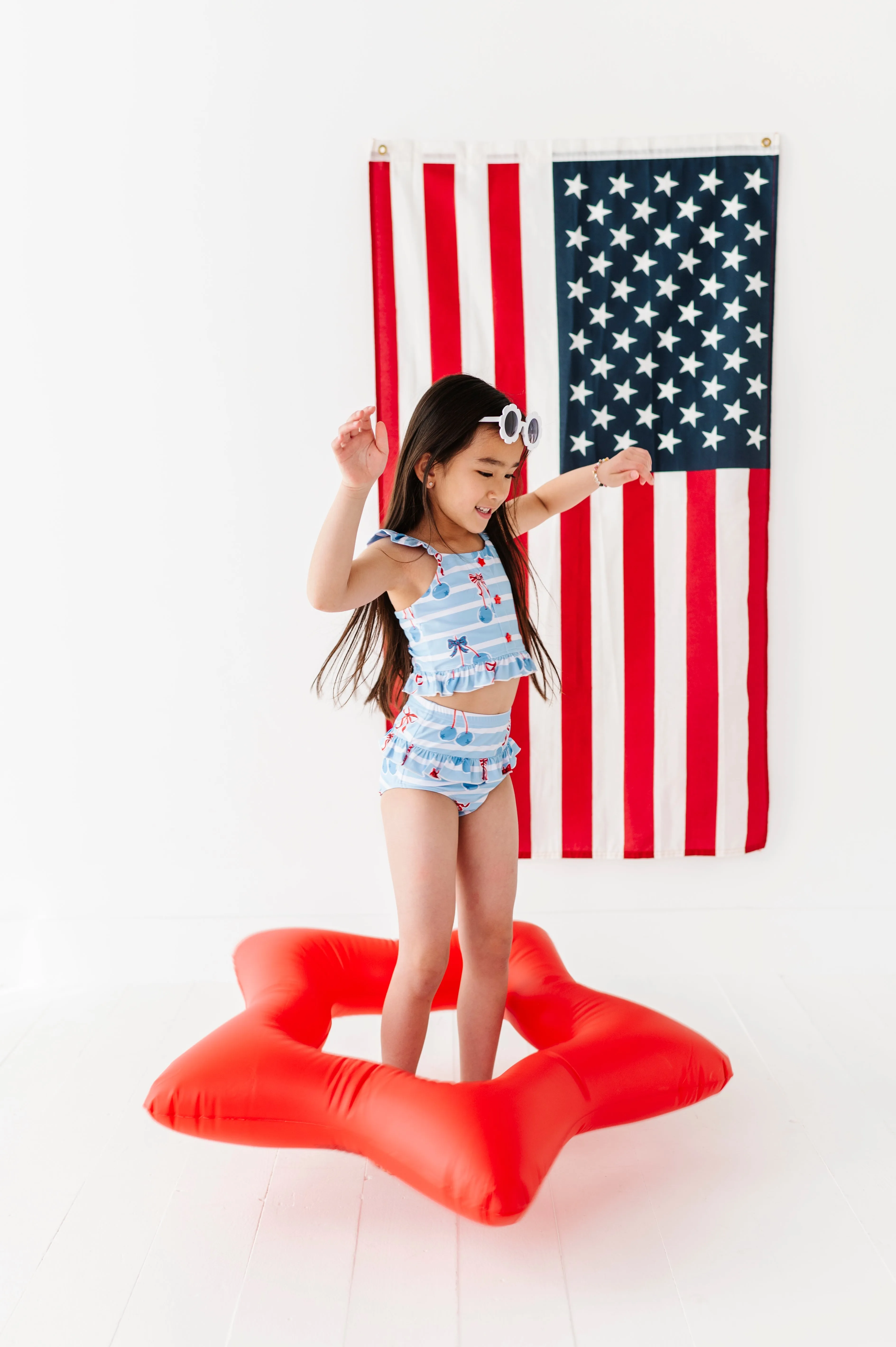 Blue-Cherries | Star Button TWO-PIECE