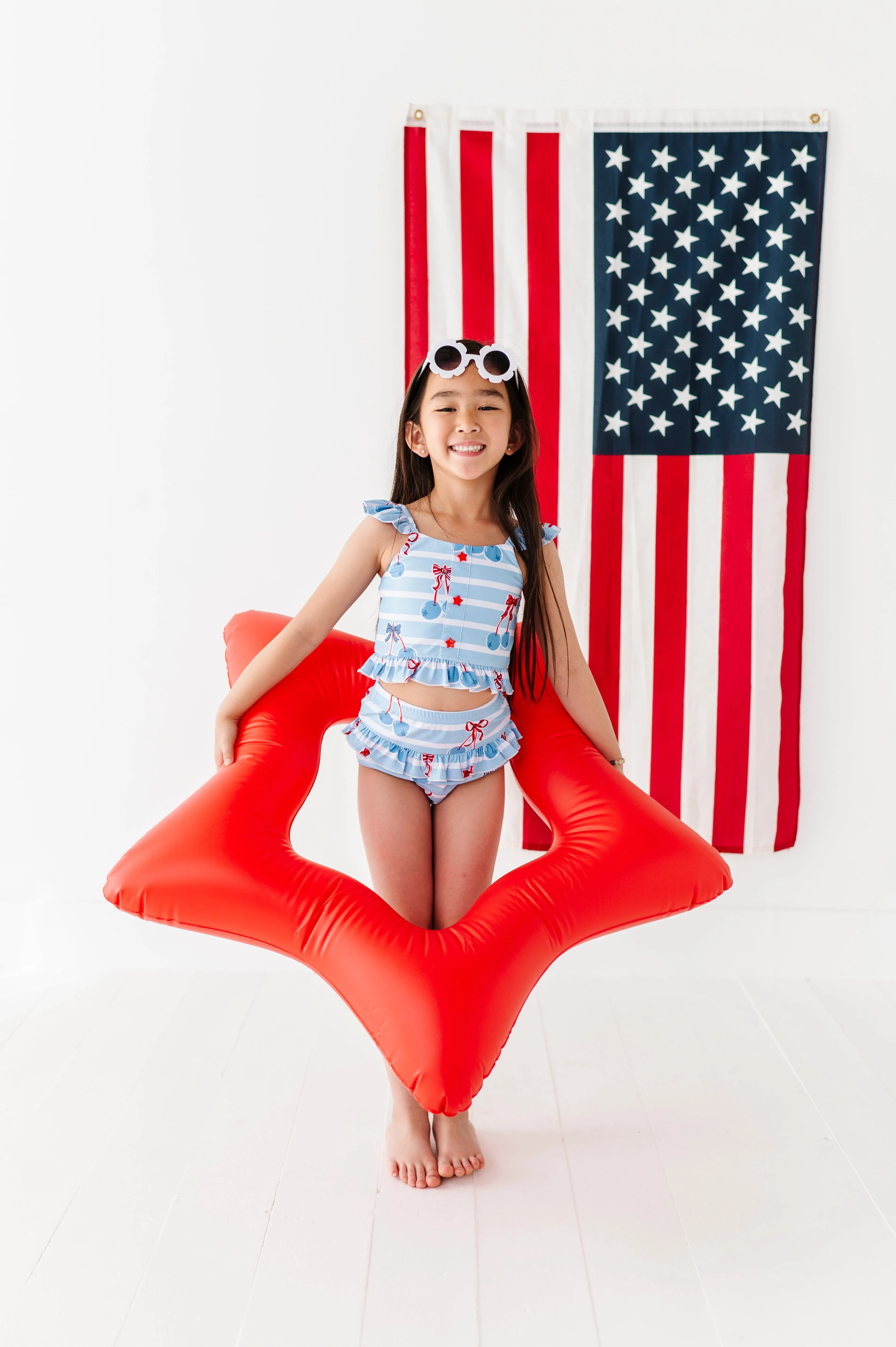Blue-Cherries | Star Button TWO-PIECE
