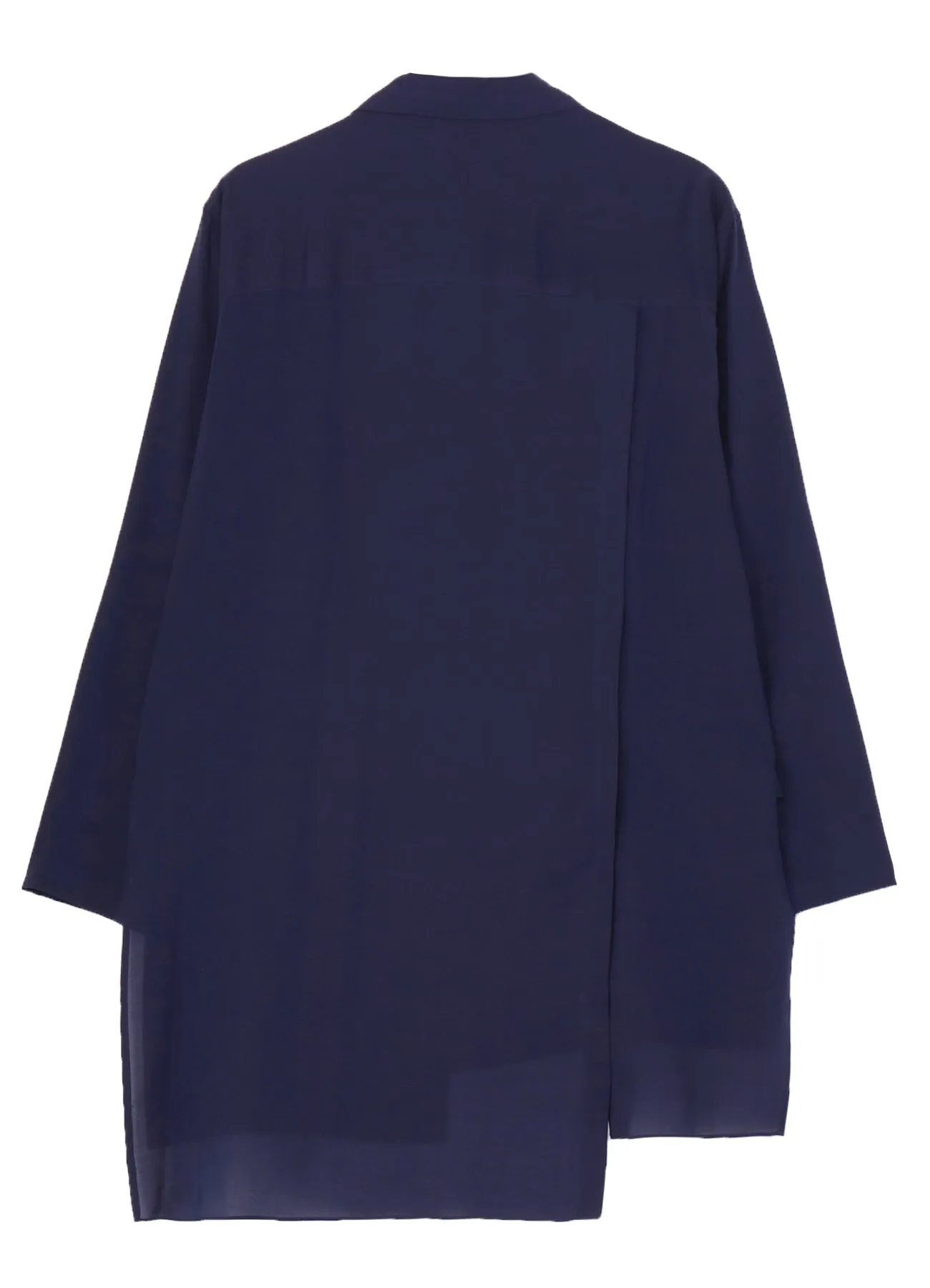 CELLULOSE LAWN IND DYEING ASYMMETRY COLLAR BLOUSE