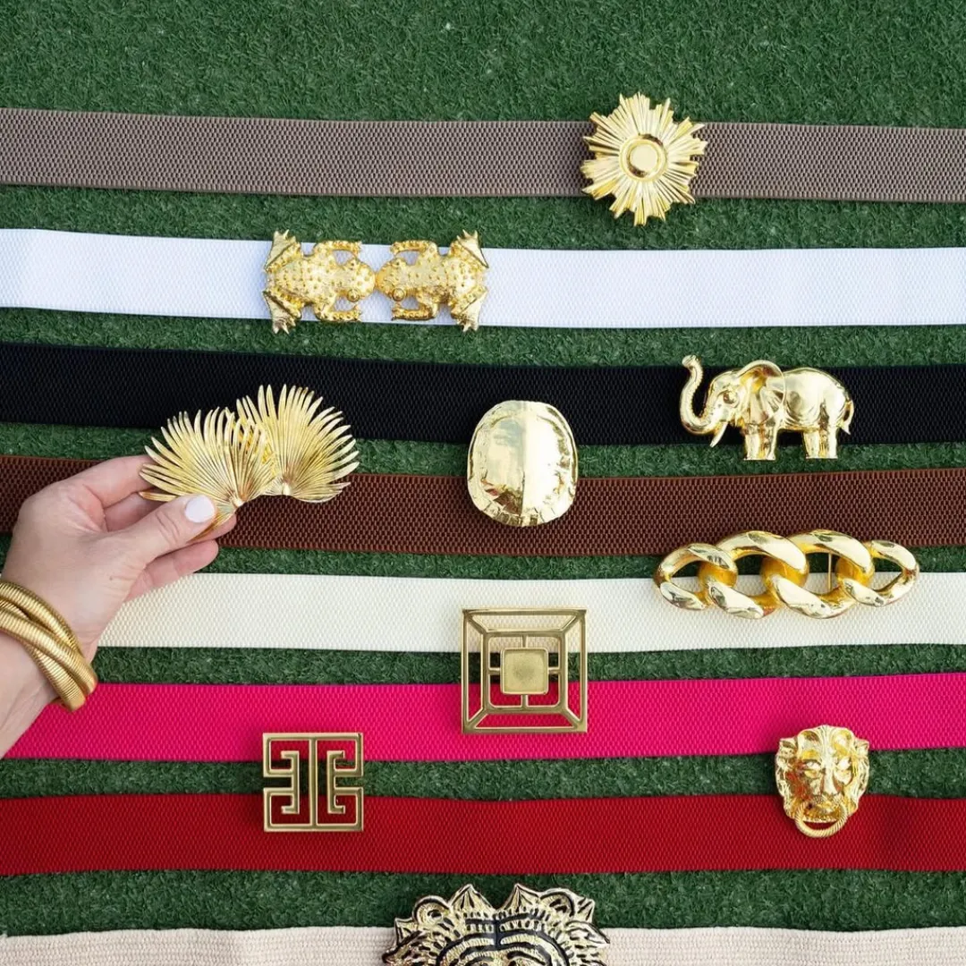 Elephant Artisan Interchangeable Belt Buckle w/ Gold Finish