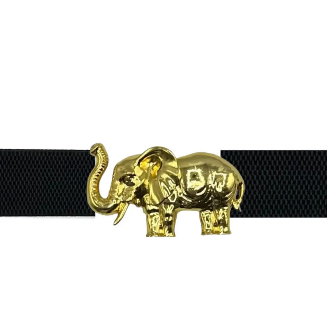 Elephant Artisan Interchangeable Belt Buckle w/ Gold Finish