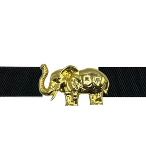 Elephant Artisan Interchangeable Belt Buckle w/ Gold Finish