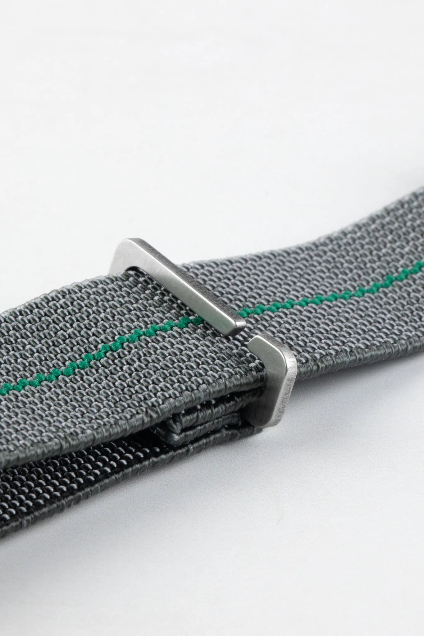 Erika's Originals MIRAGE MN™ Strap with GREEN Centerline - BRUSHED Hardware