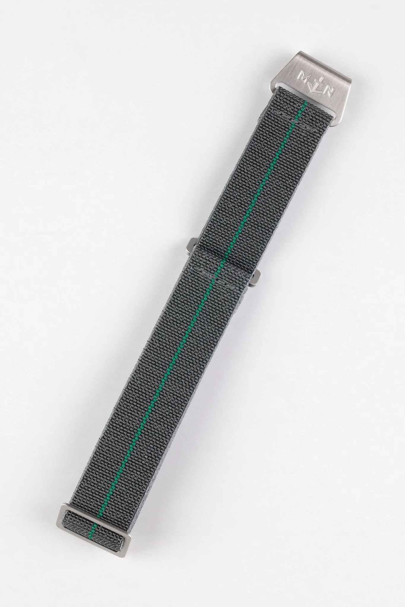 Erika's Originals MIRAGE MN™ Strap with GREEN Centerline - BRUSHED Hardware