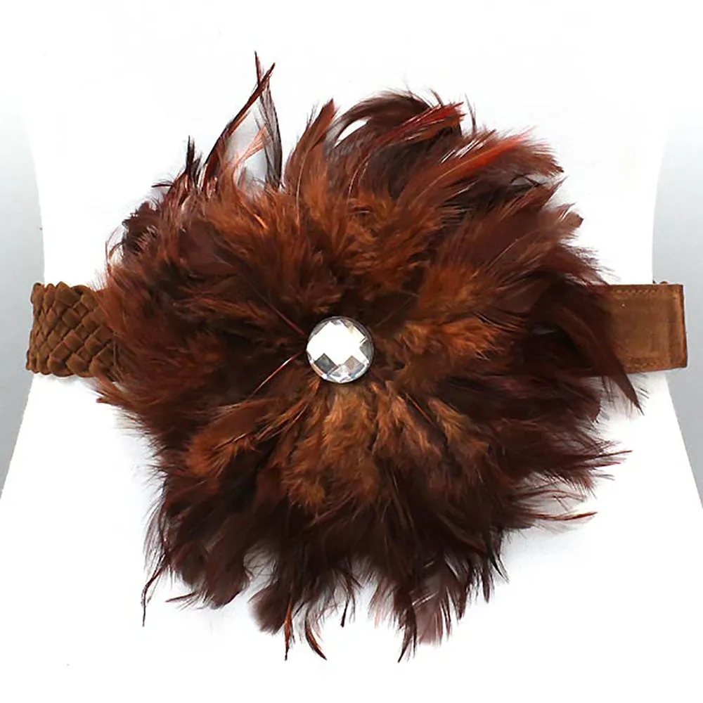 iLLASPARKZ Feather Flower Centered Elastic Belt