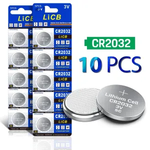 LiCB Cr2032 Battery 2032 3v Lithium Coin Battery Cell CR 2032 Button Batteries10-Pack