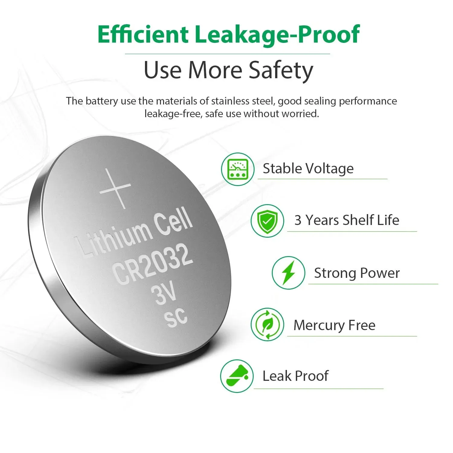 LiCB Cr2032 Battery 2032 3v Lithium Coin Battery Cell CR 2032 Button Batteries10-Pack