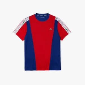 Men LACOSTE Sport Branded Bands Piqu T-Shirt