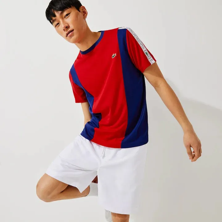 Men LACOSTE Sport Branded Bands Piqu T-Shirt