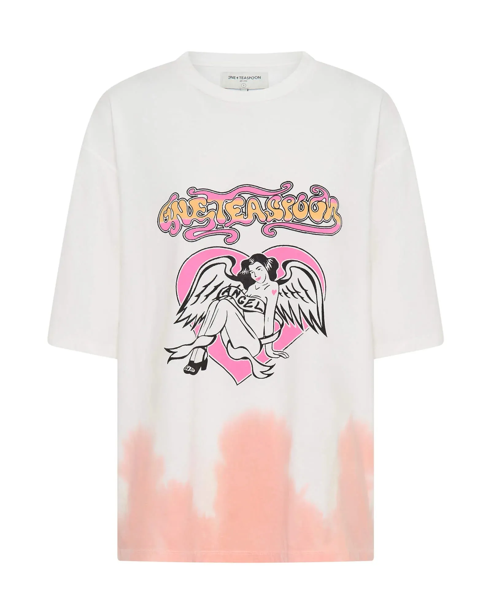 One Teaspoon Angel Dip Dye Kobe Tee - Cream
