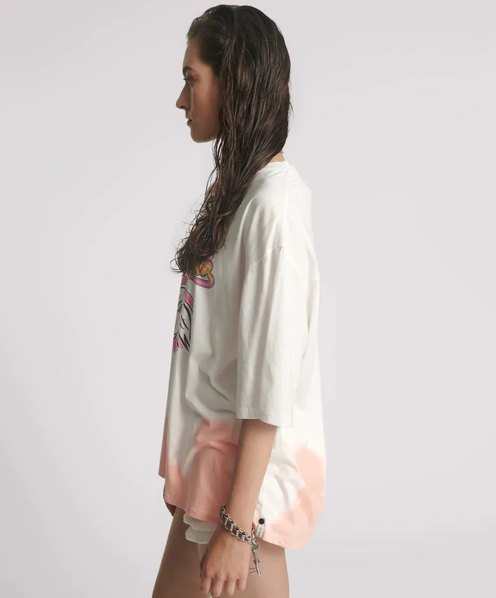 One Teaspoon Angel Dip Dye Kobe Tee - Cream
