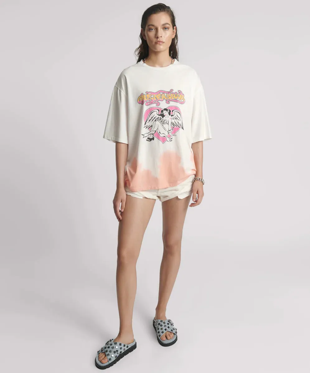 One Teaspoon Angel Dip Dye Kobe Tee - Cream
