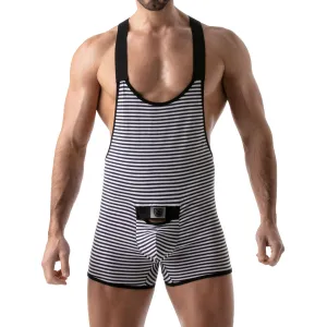 TOF Paris Stripes Push Up Wrestling Bodysuit