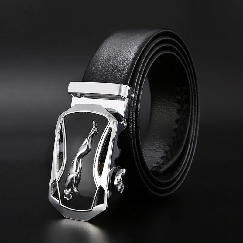 West Louis Automatic Buckle Leather Business Belt