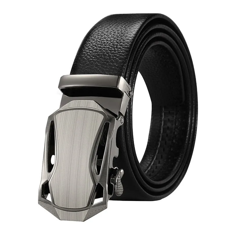 West Louis Automatic Buckle Leather Business Belt