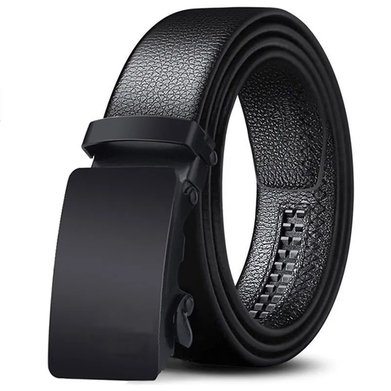 West Louis Automatic Buckle Leather Business Belt
