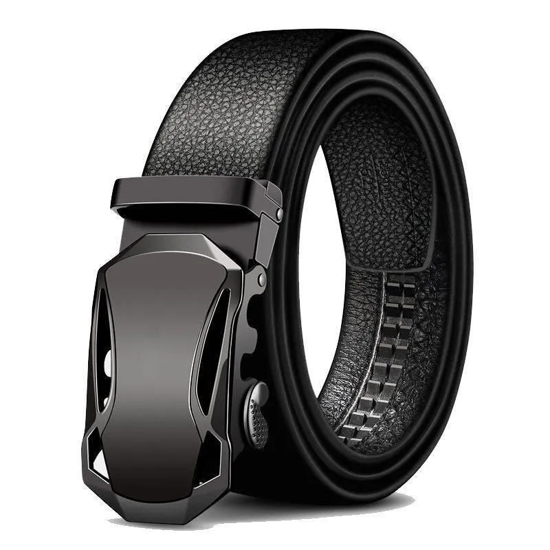 West Louis Automatic Buckle Leather Business Belt
