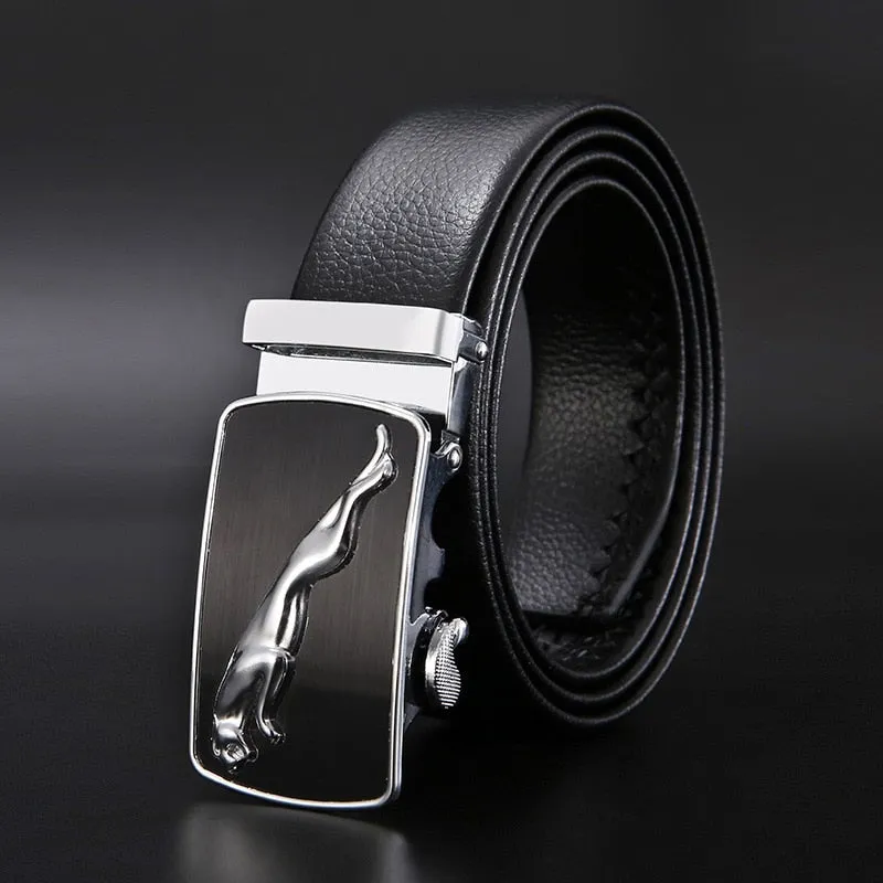 West Louis Automatic Buckle Leather Business Belt