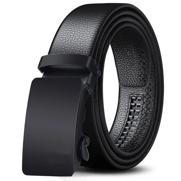 West Louis Automatic Buckle Leather Business Belt