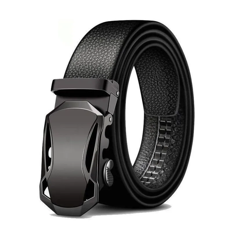 West Louis Automatic Buckle Leather Business Belt