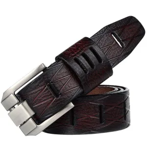 West Louis Cow Leather Pin Buckle Belt