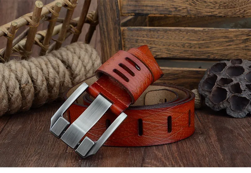 West Louis Cow Leather Pin Buckle Belt